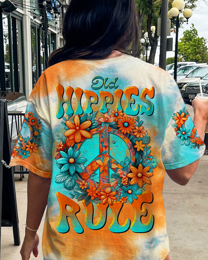 Old Hippies Rule All Over Print Tltr1006231 Groovy Hippie 1053