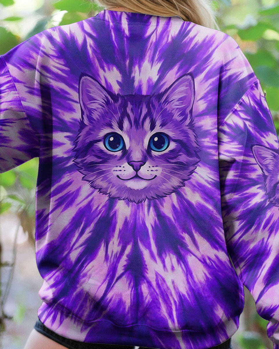PURPLE AURA CAT ALL OVER PRINT - TYPQ0402262 – Groovy Hippie
