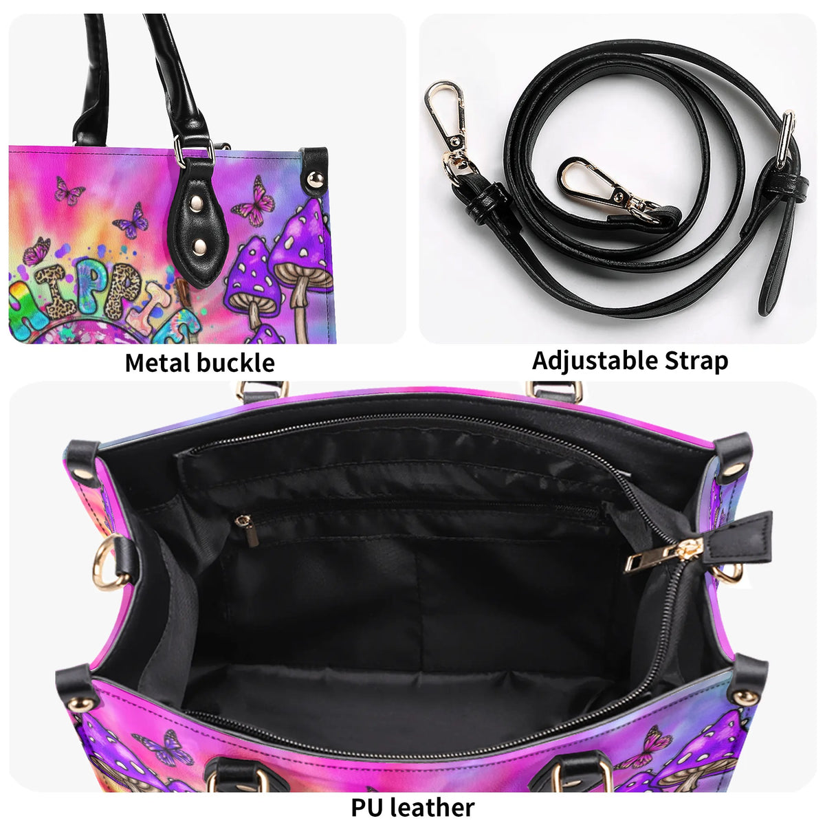 HIPPIE SOUL TIE DYE LEATHER HANDBAG TLNT2705245 Groovy Hippie