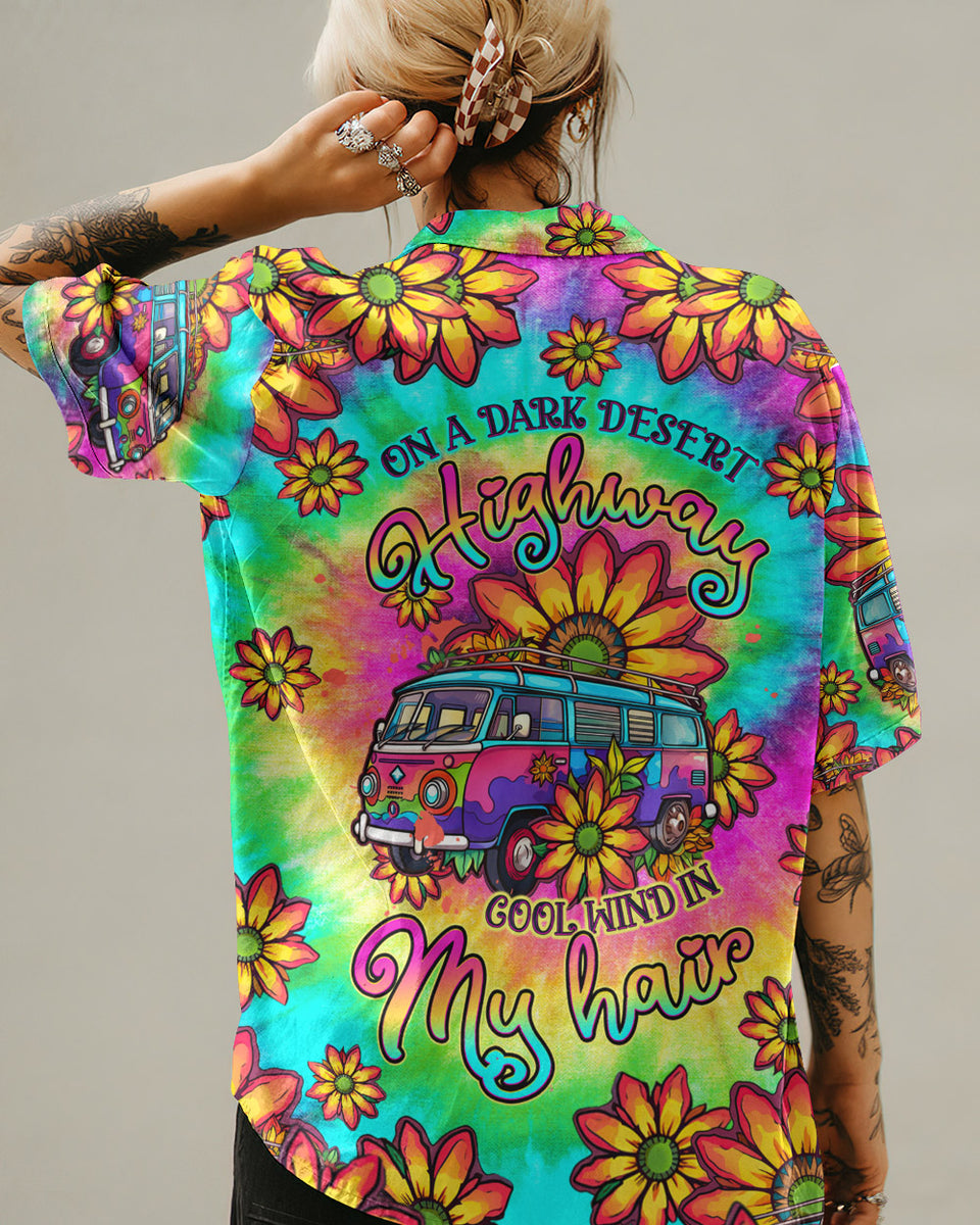 ON A DARK DESERT HIGHWAY TIE DYE HAWAIIAN SHIRT - TLTW0206237