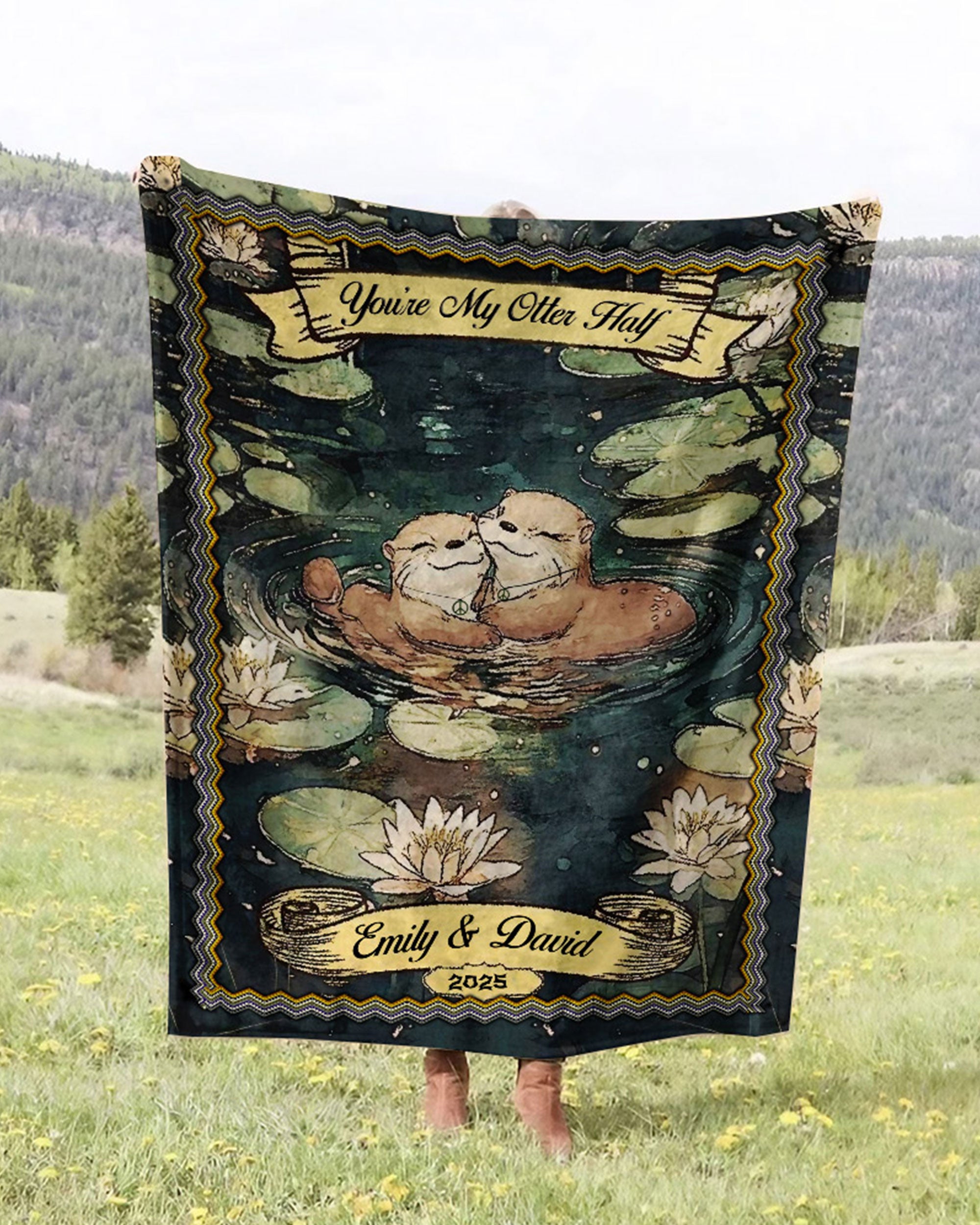 PERSONALIZED YOU'RE MY OTTER HALF FLEECE BLANKET - YHHN0602252