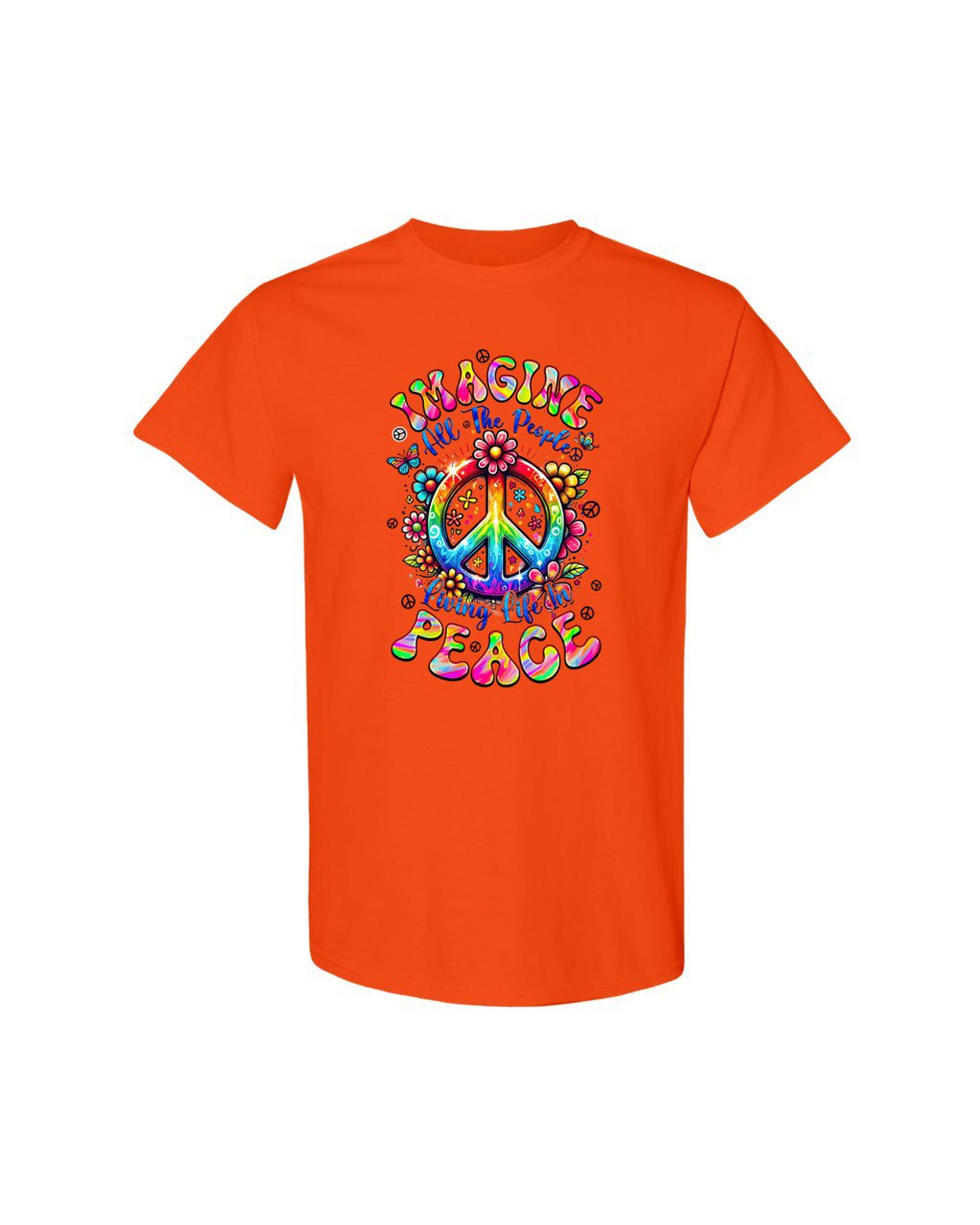 IMAGINE ALL THE PEOPLE LIVING LIFE IN PEACE TIE DYE COTTON SHIRT - TYQY1504257
