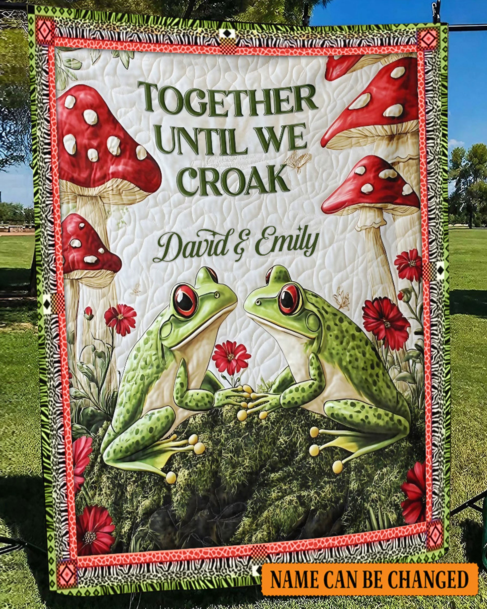 PERSONALIZED TOGETHER UNTIL WE CROAK COUPLE FROG FLEECE BLANKET - YHHN2502254