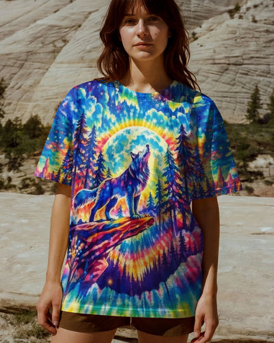 WOLF IN THE FOREST COLORFUL SWIRL ALL OVER PRINT  - TLTW2001264