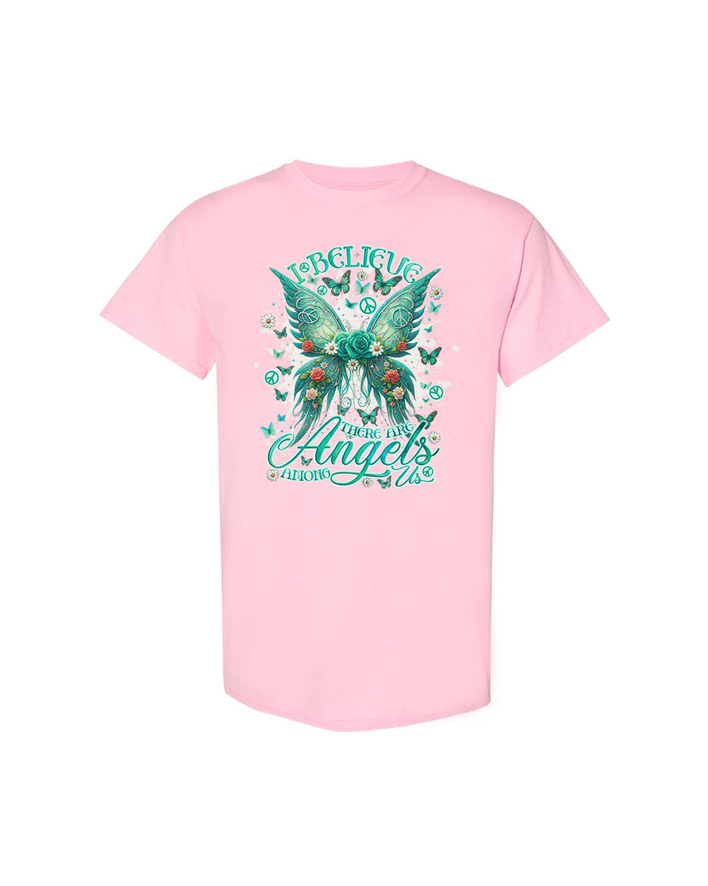 I BELIEVE THERE ARE ANGELS AMONG US WINGS COTTON SHIRT - TLNO2803246