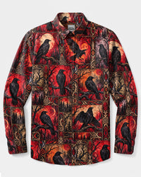 RAVEN MOON WILDERNESS LONG SLEEVE BUTTON-DOWN SHIRT - YHHN3009264