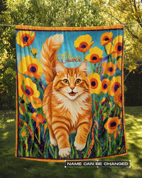 HAPPY CAT FLEECE BLANKET - YHHN2801263