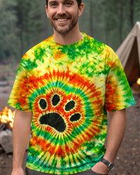 PAW PRINT RASTA SUNBURST SWIRL ALL OVER PRINT - TLHN1603262
