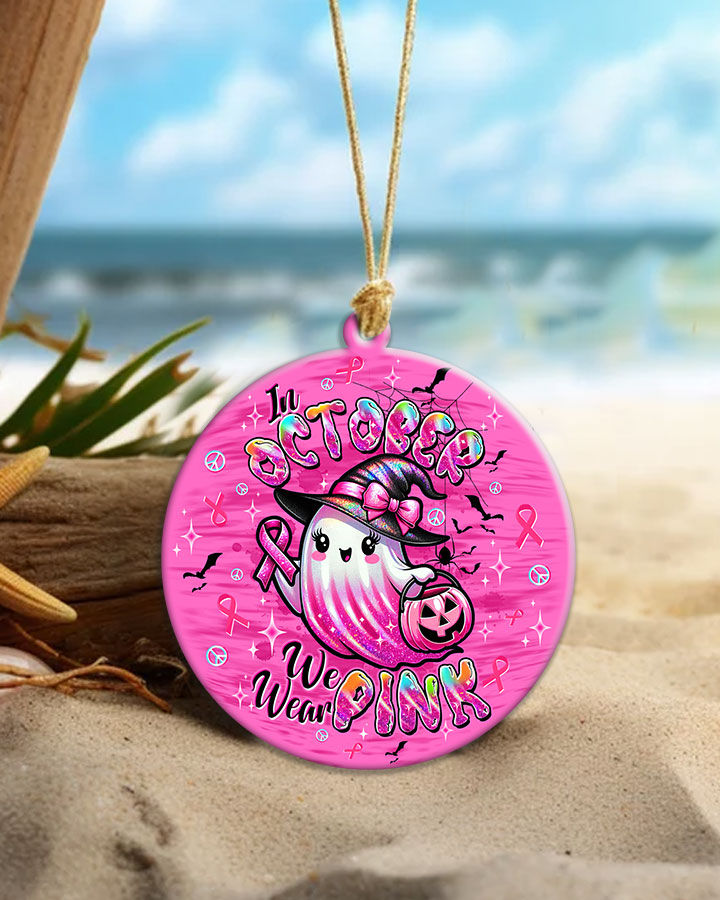 IN OCTOBER WE WEAR PINK BOO BREAST CANCER ORNAMENT & KEYCHAIN  - TLTW1208255