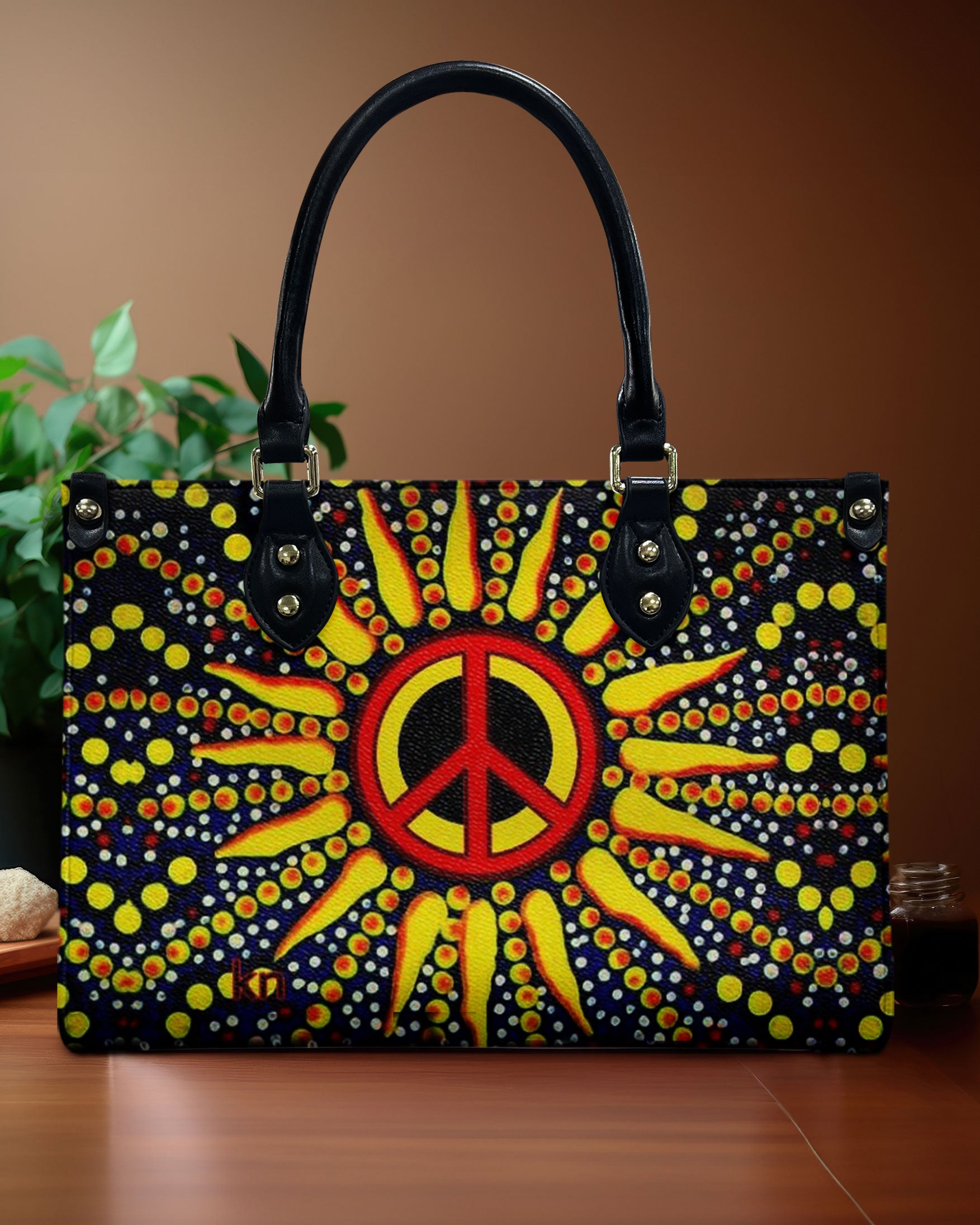 PEACE SUN LEATHER HANDBAG - YHHN2911244