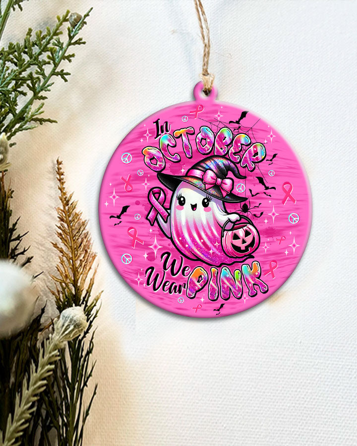 IN OCTOBER WE WEAR PINK BOO BREAST CANCER ORNAMENT & KEYCHAIN  - TLTW1208255