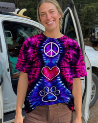 PEACE LOVE PAW PRINT SWIRL ALL OVER PRINT - TLTW3003264