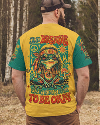JUST BREATHE RETRO FROG ALL OVER PRINT  - TLTW1209261