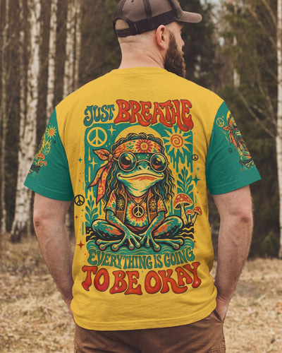 JUST BREATHE RETRO FROG ALL OVER PRINT  - TLTW1209261
