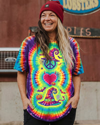 PEACE LOVE WITCH HALLOWEEN BURST ALL OVER PRINT - TLTW1909263