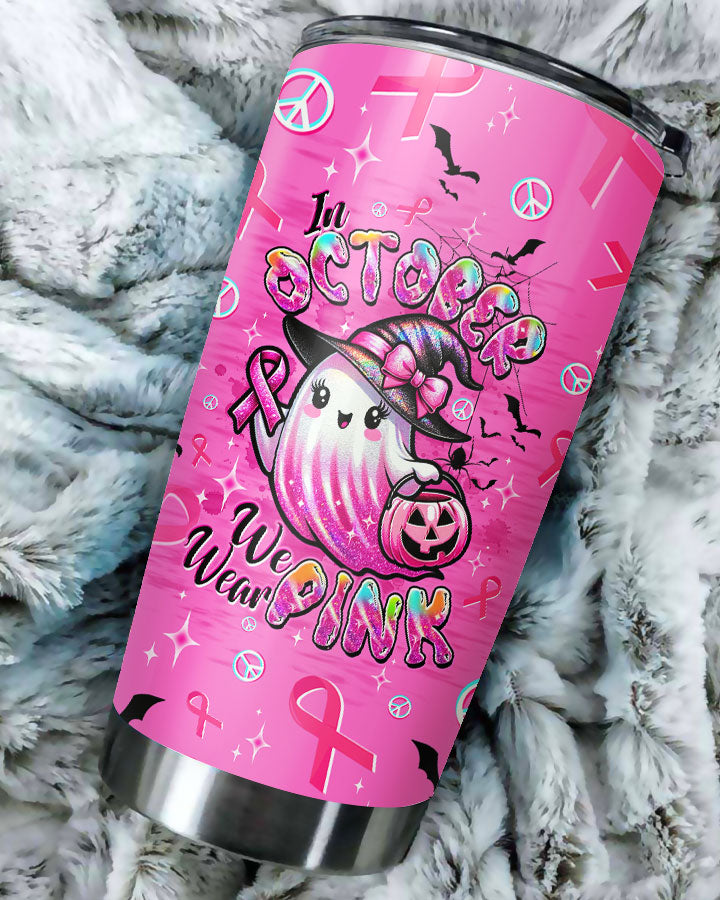IN OCTOBER WE WEAR PINK BOO BREAST CANCER TUMBLER - TLTW1208256