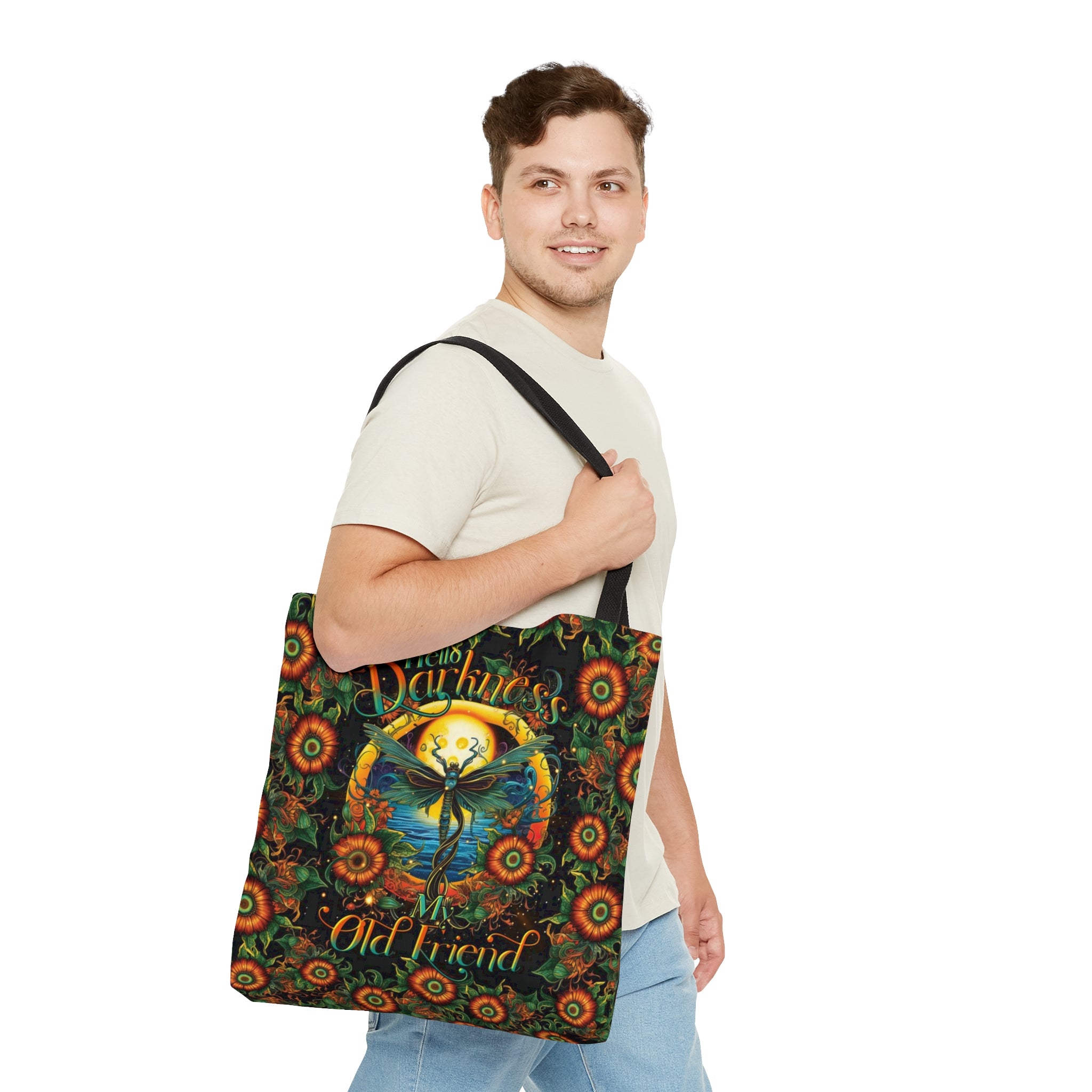 HELLO DARKNESS MY OLD FRIEND DRAGONFLY TOTE BAG - TLTR1007238