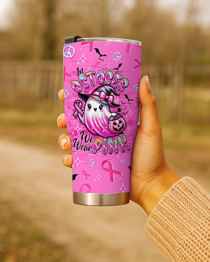 IN OCTOBER WE WEAR PINK BOO BREAST CANCER TUMBLER - TLTW1208256