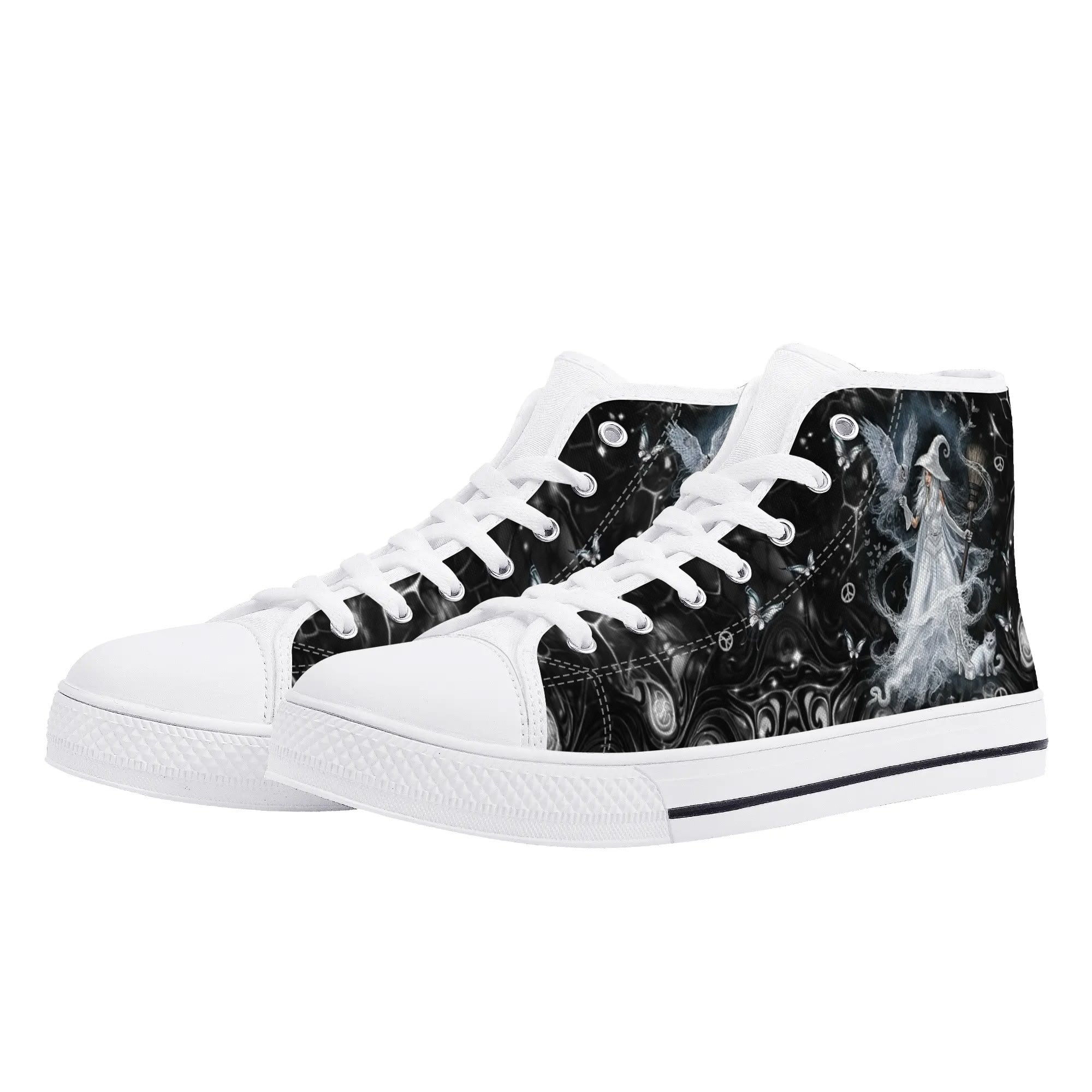 SPIRIT OF A WITCH HALLOWEEN HIGH TOP CANVAS SHOES - YHDU2609246