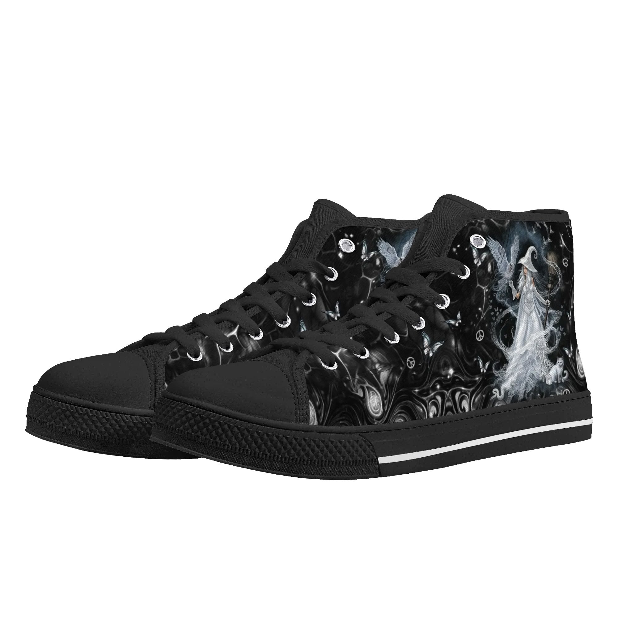 SPIRIT OF A WITCH HALLOWEEN HIGH TOP CANVAS SHOES - YHDU2609246