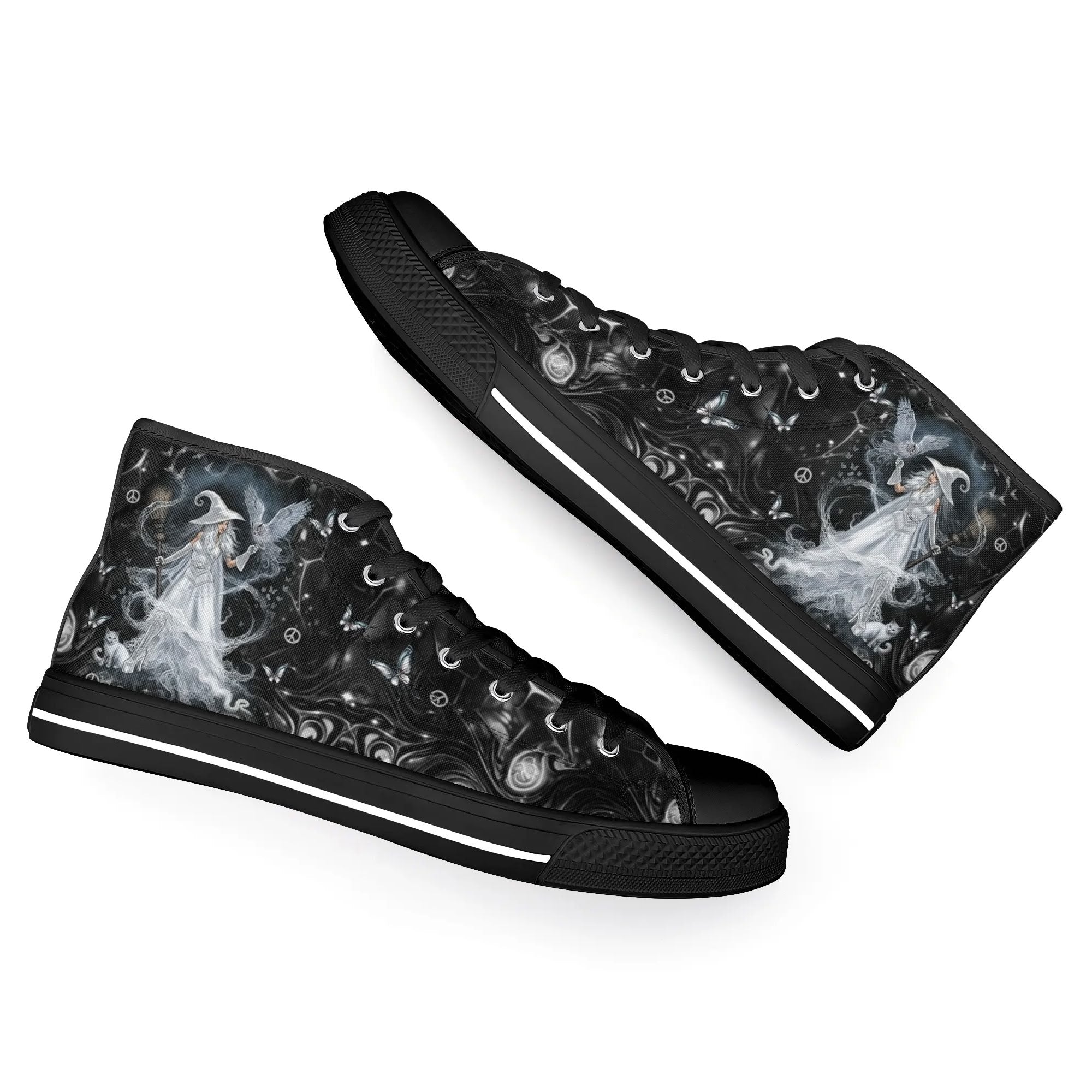 SPIRIT OF A WITCH HALLOWEEN HIGH TOP CANVAS SHOES - YHDU2609246