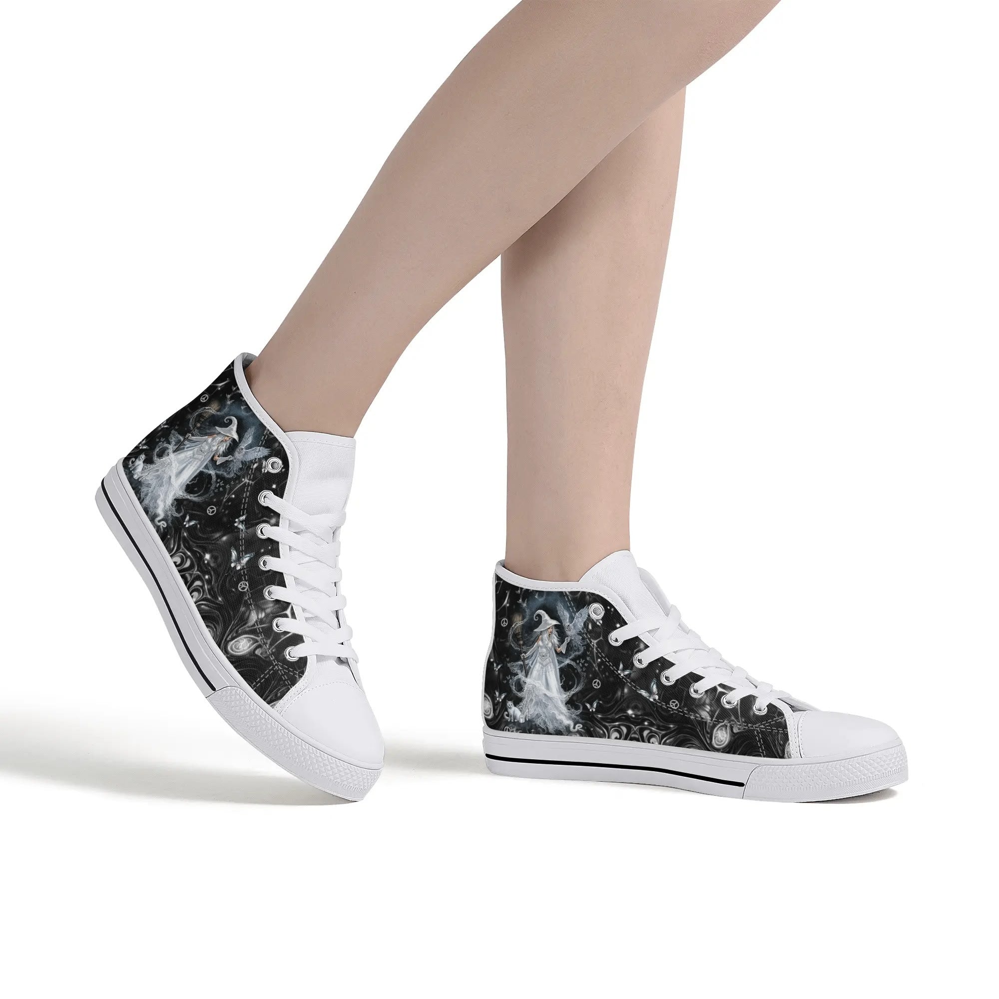 SPIRIT OF A WITCH HALLOWEEN HIGH TOP CANVAS SHOES - YHDU2609246