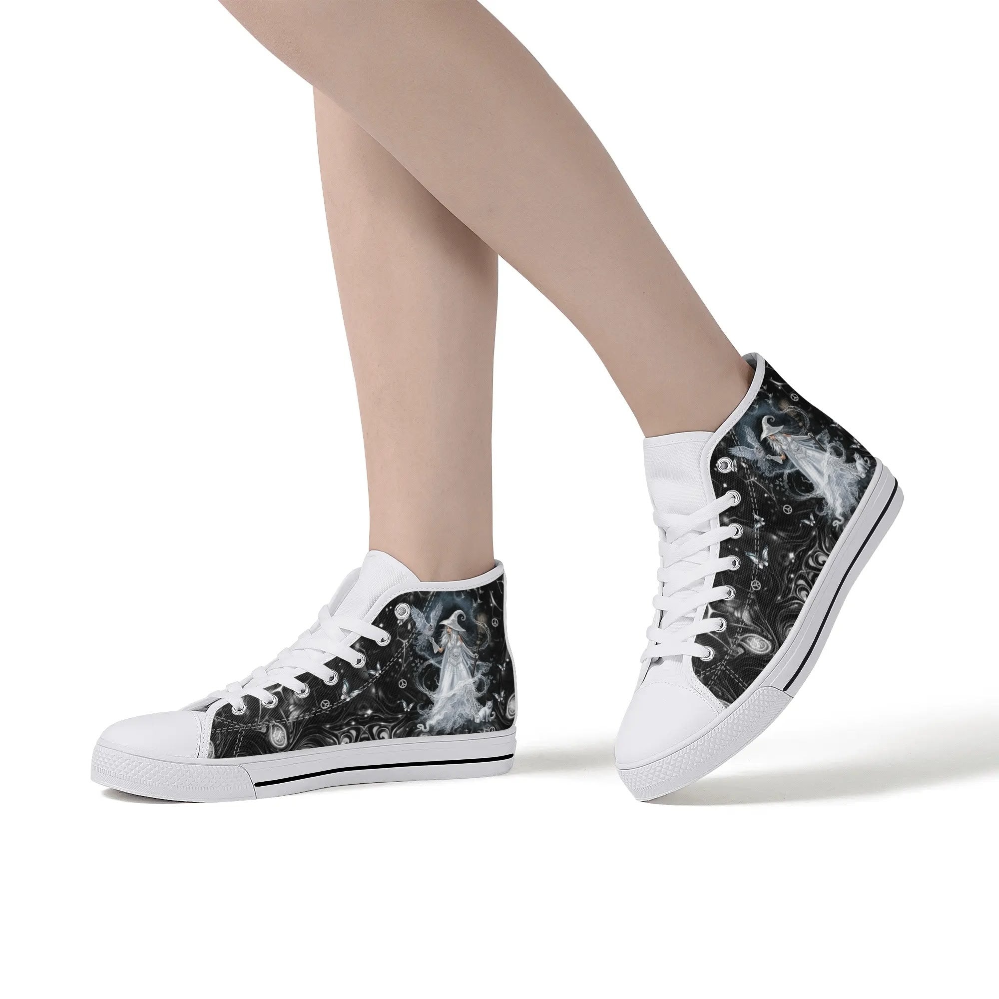 SPIRIT OF A WITCH HALLOWEEN HIGH TOP CANVAS SHOES - YHDU2609246