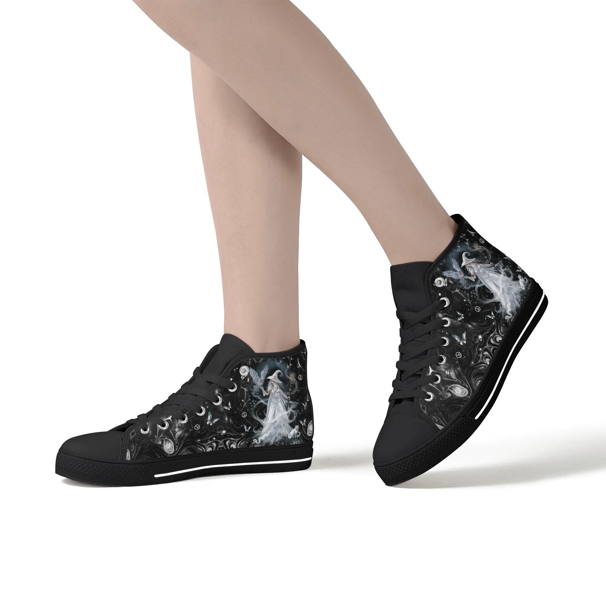 SPIRIT OF A WITCH HALLOWEEN HIGH TOP CANVAS SHOES - YHDU2609246