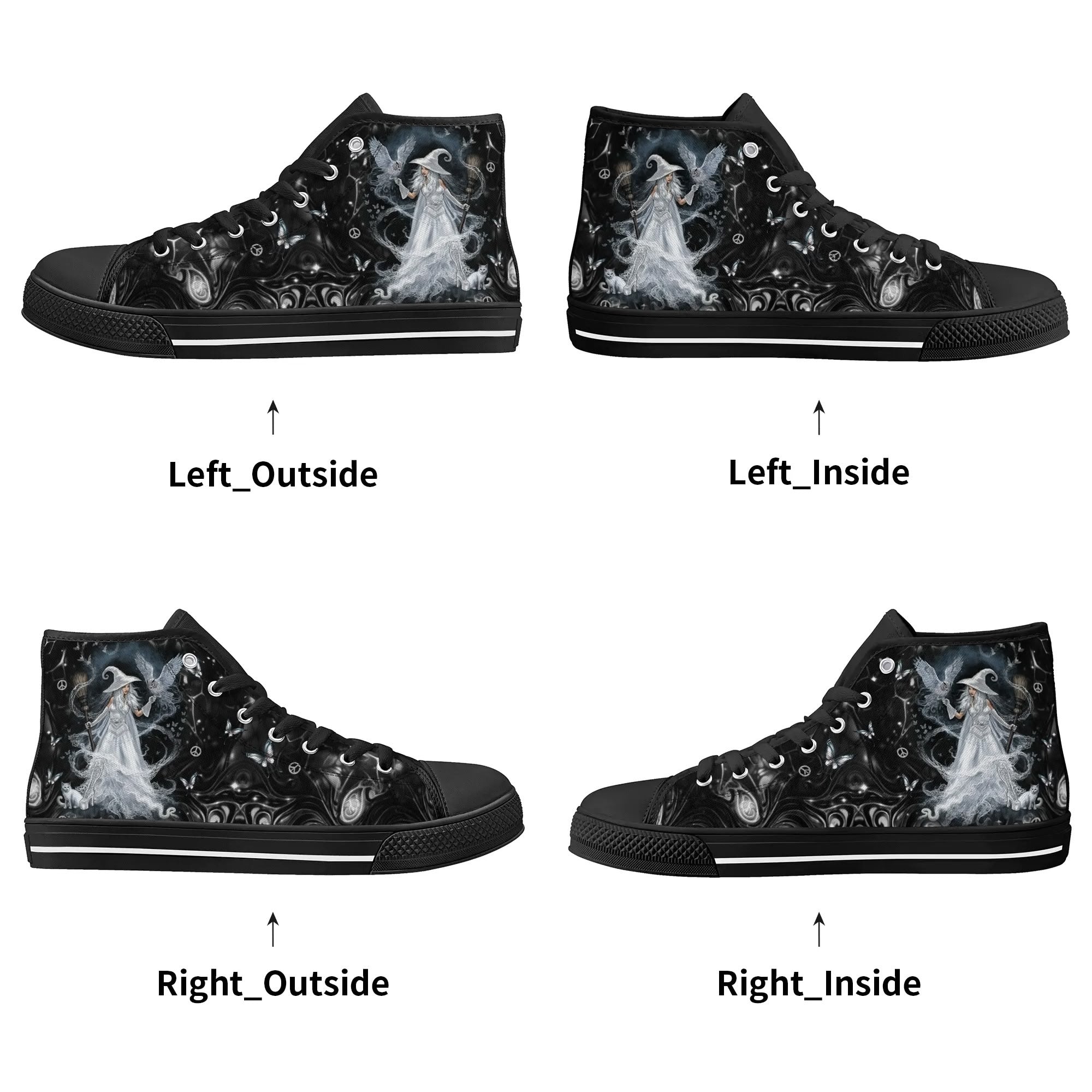 SPIRIT OF A WITCH HALLOWEEN HIGH TOP CANVAS SHOES - YHDU2609246