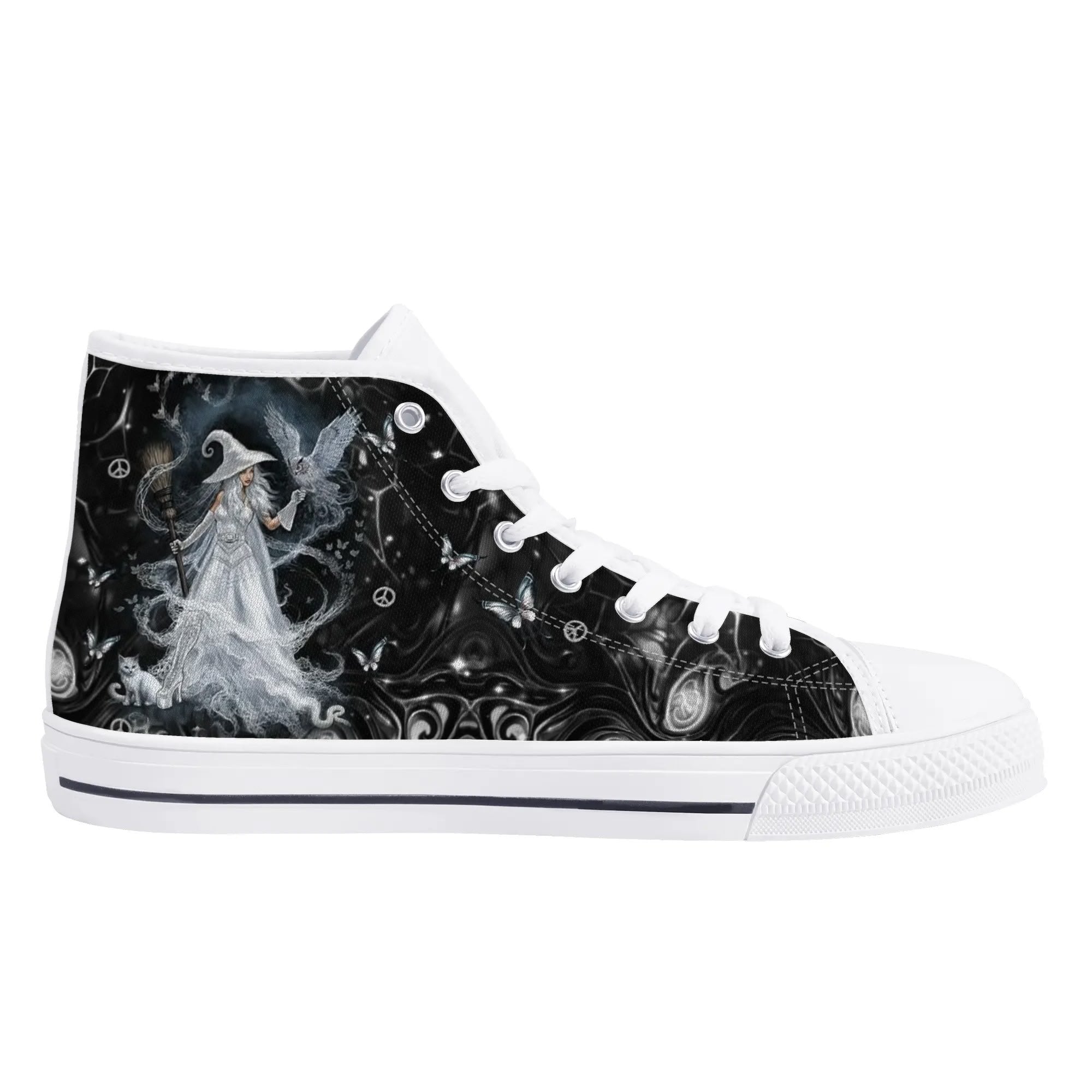 SPIRIT OF A WITCH HALLOWEEN HIGH TOP CANVAS SHOES - YHDU2609246