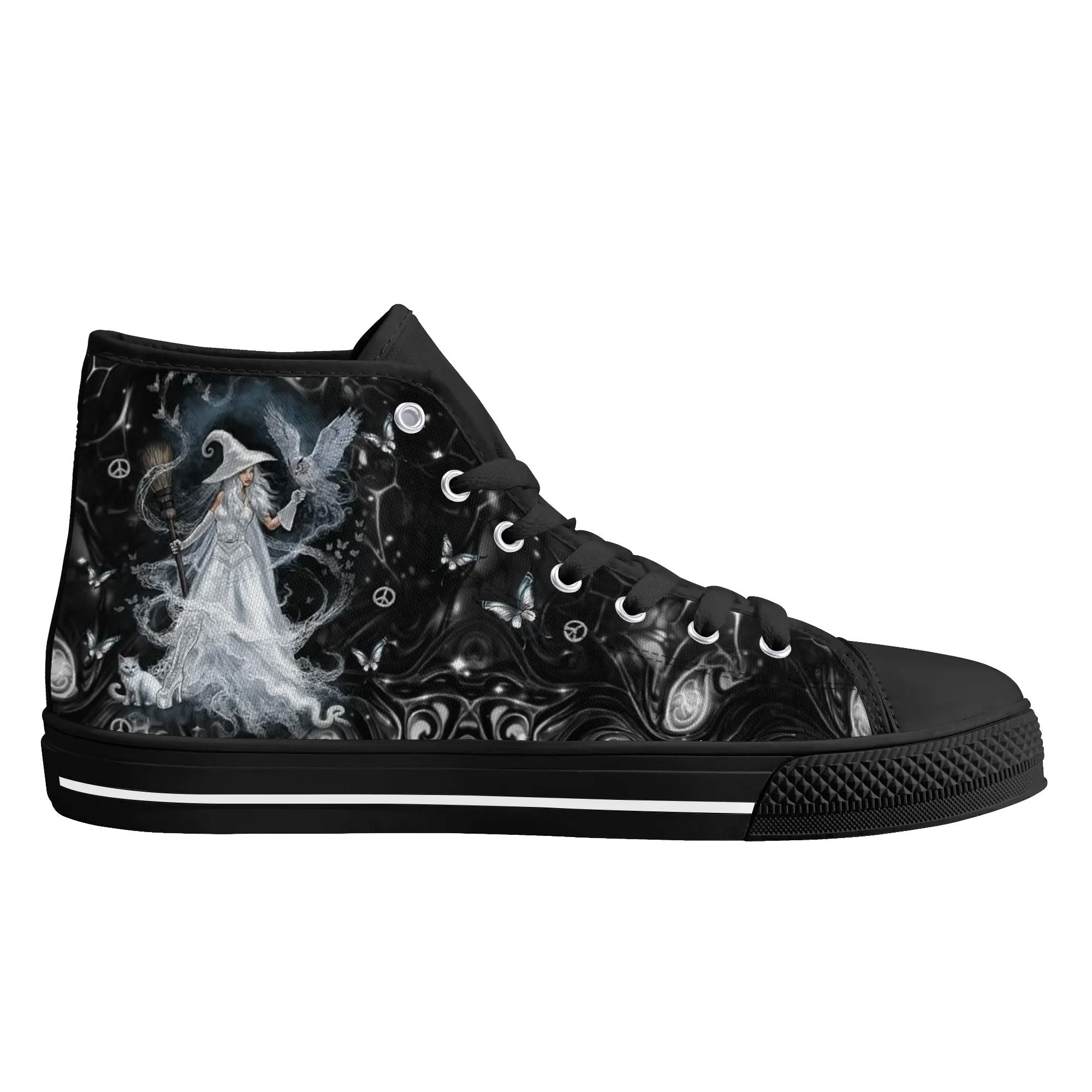 SPIRIT OF A WITCH HALLOWEEN HIGH TOP CANVAS SHOES - YHDU2609246