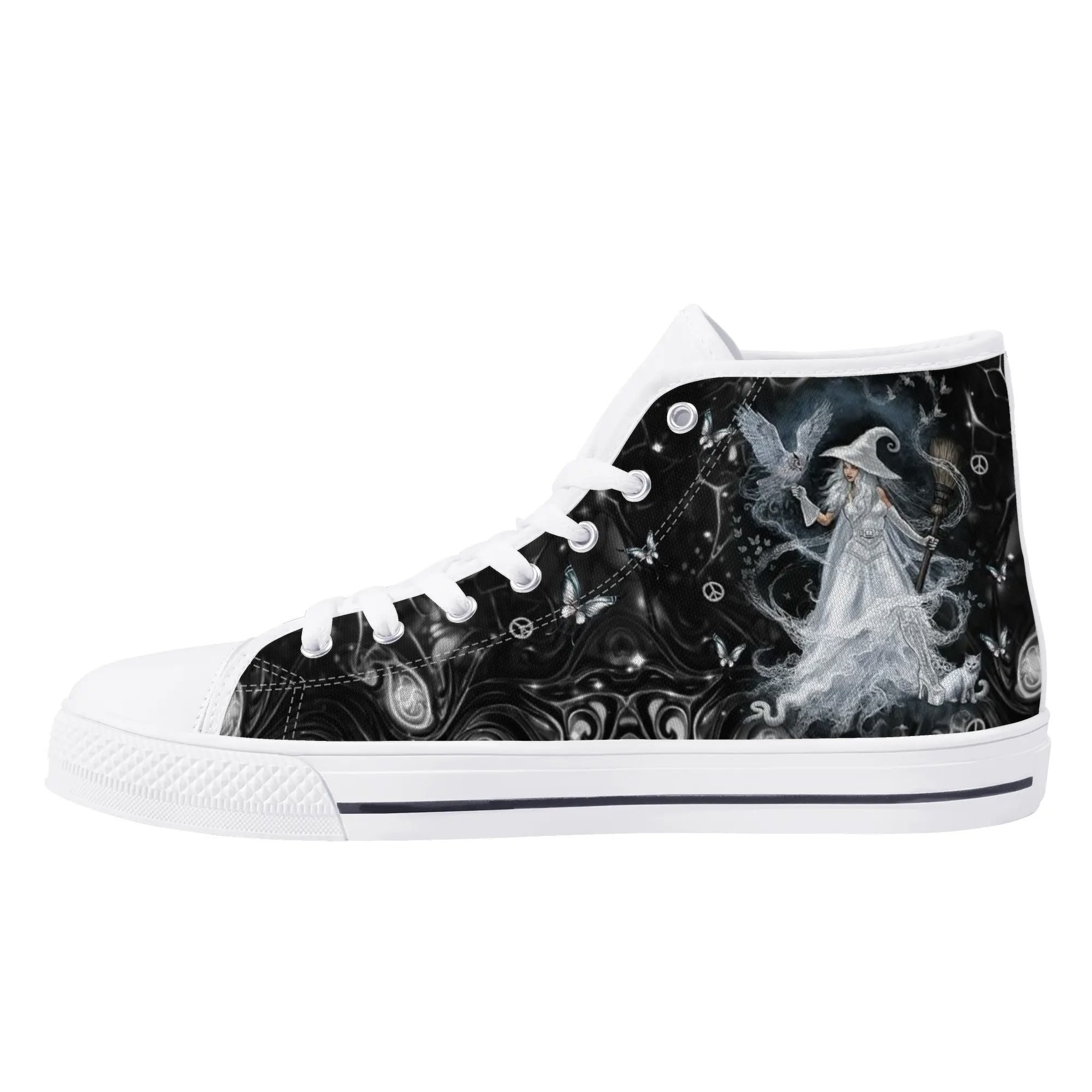 SPIRIT OF A WITCH HALLOWEEN HIGH TOP CANVAS SHOES - YHDU2609246