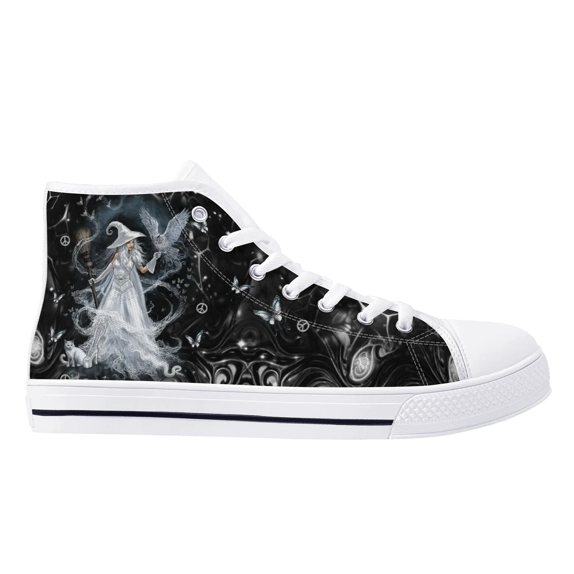 SPIRIT OF A WITCH HALLOWEEN HIGH TOP CANVAS SHOES - YHDU2609246