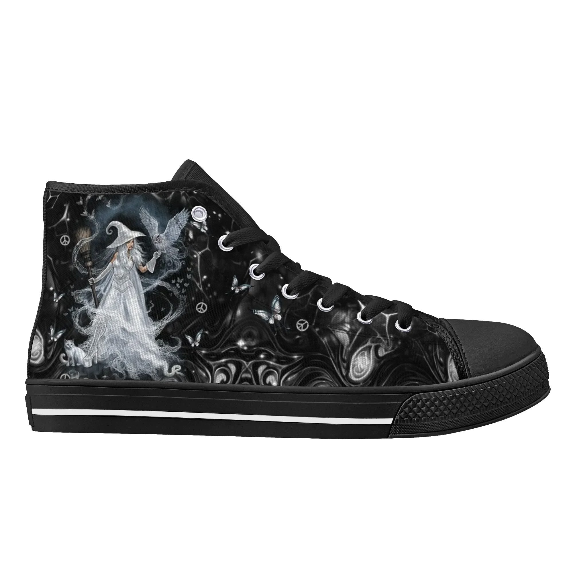 SPIRIT OF A WITCH HALLOWEEN HIGH TOP CANVAS SHOES - YHDU2609246