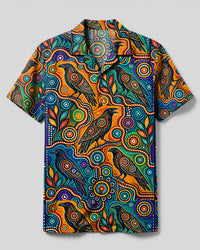 RAVEN ABORIGINAL DOTWORK CAMP SHIRT - TLHN1109266