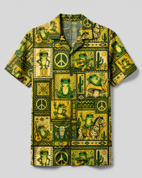 COWBOY FROG PATCHWORK CAMP SHIRT  - TLHN2608263