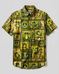 COWBOY FROG PATCHWORK BUTTON-DOWN COLLAR SHIRT  - TLHN2608261
