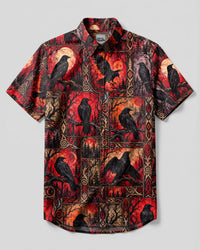 RAVEN MOON WILDERNESS BUTTON-DOWN COLLAR SHIRT - YHHN3009262