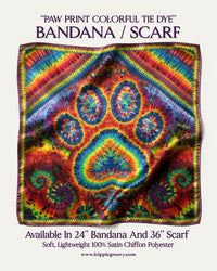 PAW PRINT COLORFUL TIE DYE BANDANA & SCARF  - TLNO1612251