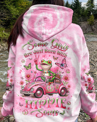 SOME GIRLS ARE JUST BORN WITH HIPPIE SOULS FROG ALL OVER PRINT - YHLT2601243