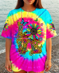 LOVE HIPPIE SUNFLOWER LEOPARD TIE DYE ALL OVER PRINT - TLNT2604254