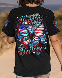 JUST BELIEVE FLAG BUTTERFLY ALL OVER PRINT - TLNT2007233