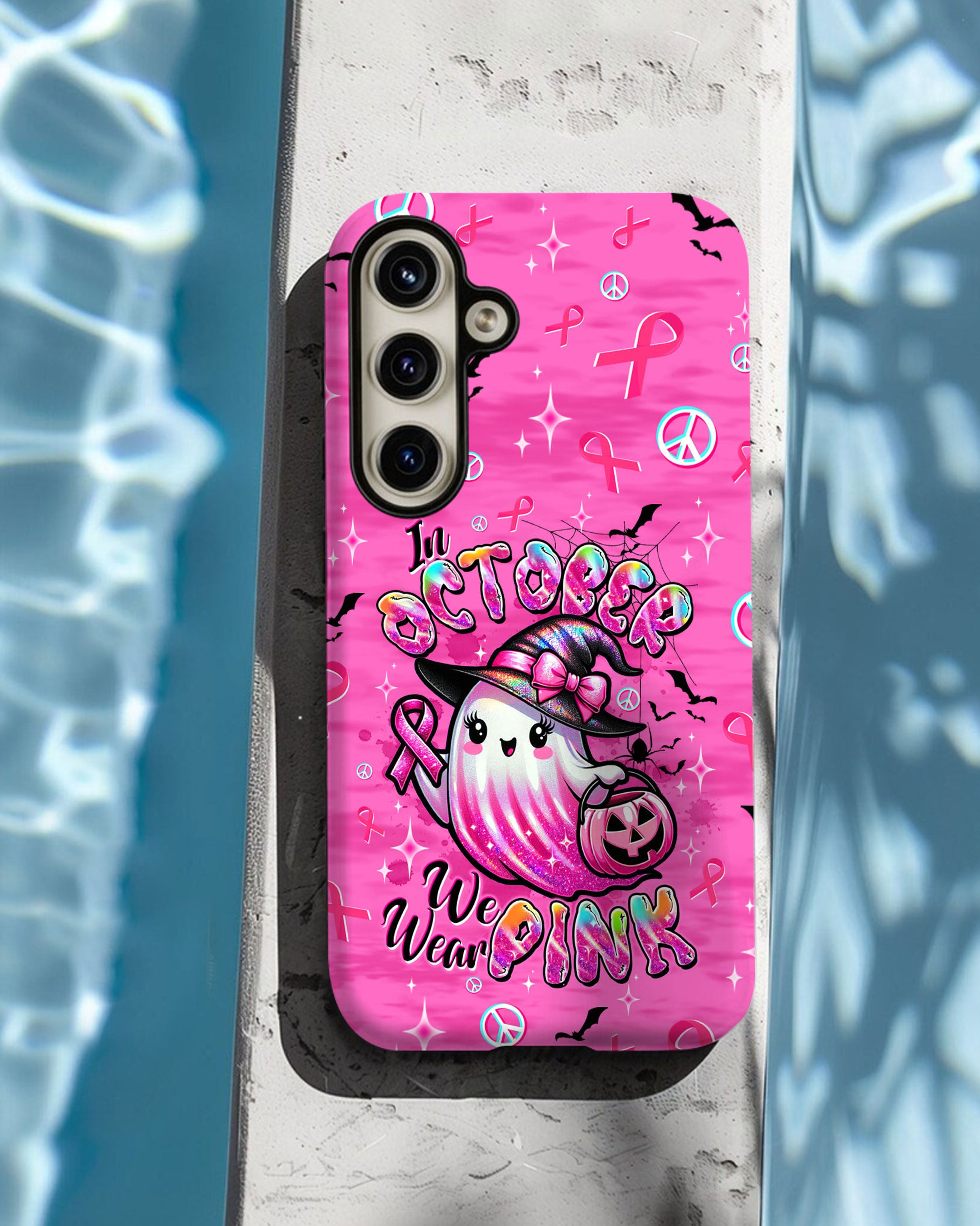 IN OCTOBER WE WEAR PINK BOO BREAST CANCER PHONE CASE - TLTW1208253