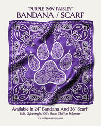 PURPLE PAW PAISLEY BANDANA & SCARF - TYQY1612254
