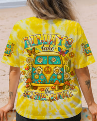 ALWAYS TAKE THE SCENIC ROUTE BUS TIE DYE ALL OVER PRINT - TLNT2806252