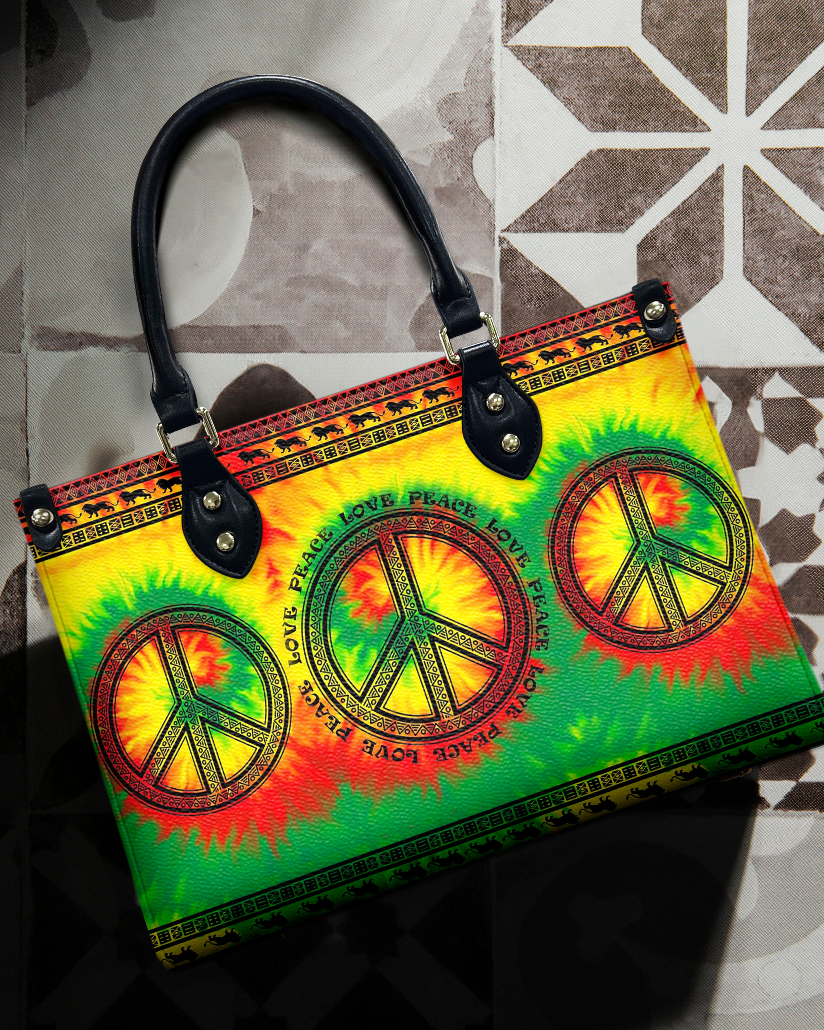 PEACE LOVE LEATHER HANDBAG - YHHN1907244