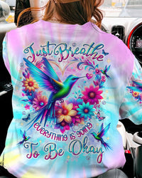 JUST BREATHE HUMMINGBIRD ALL OVER PRINT - TLNT0805241