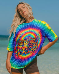 HIPPIE CAT RAINBOW  SWIRL ALL OVER PRINT - TLTW2601261