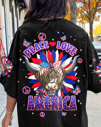 PEACE LOVE AMERICA COW ALL OVER PRINT - TLNT1106242
