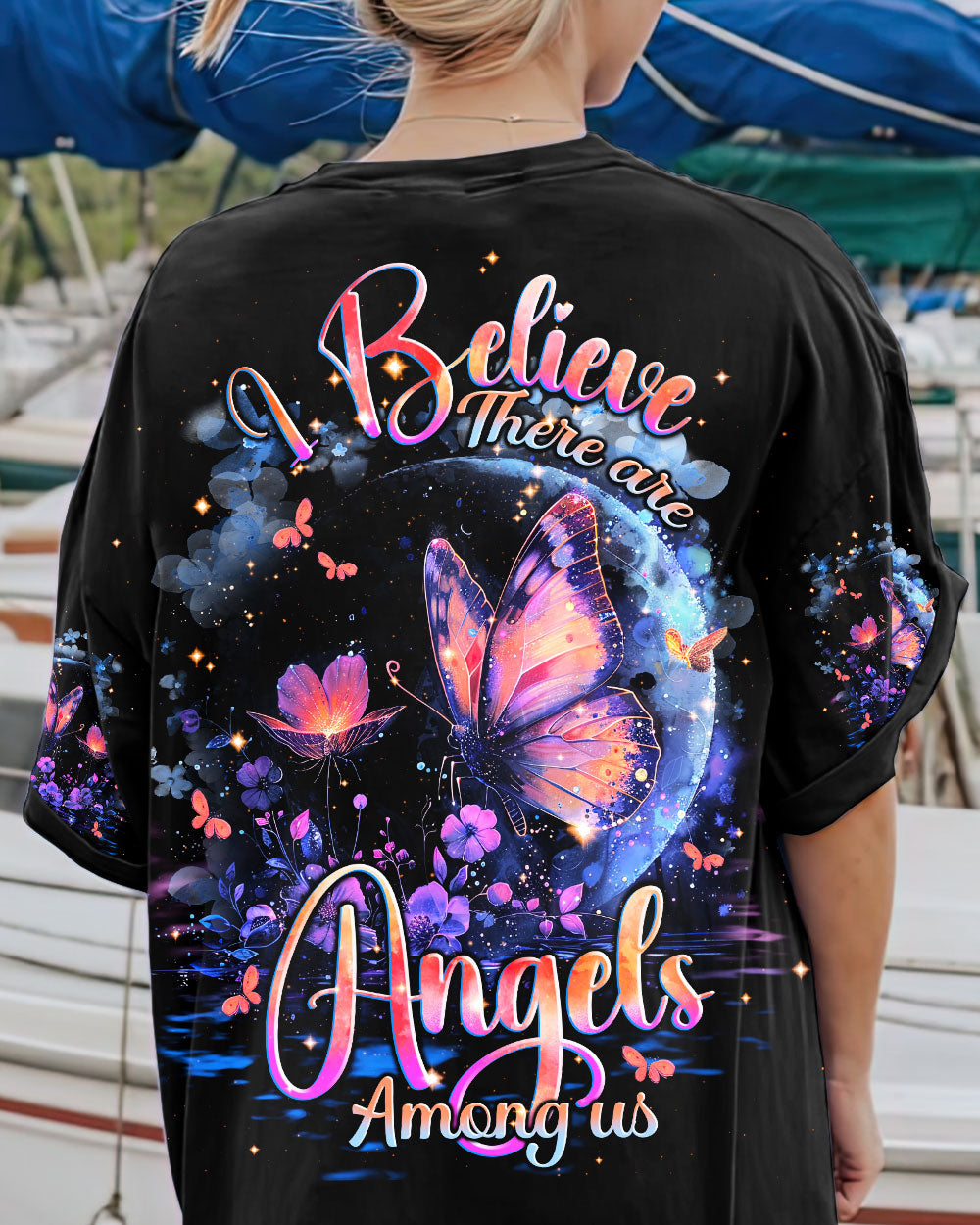 I BELIEVE THERE ARE ANGELS AMONG US BUTTERFLY ALL OVER PRINT - TLNT1903244